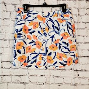 St. John's Bay Floral Pencil Skirt - White, Blue, Orange